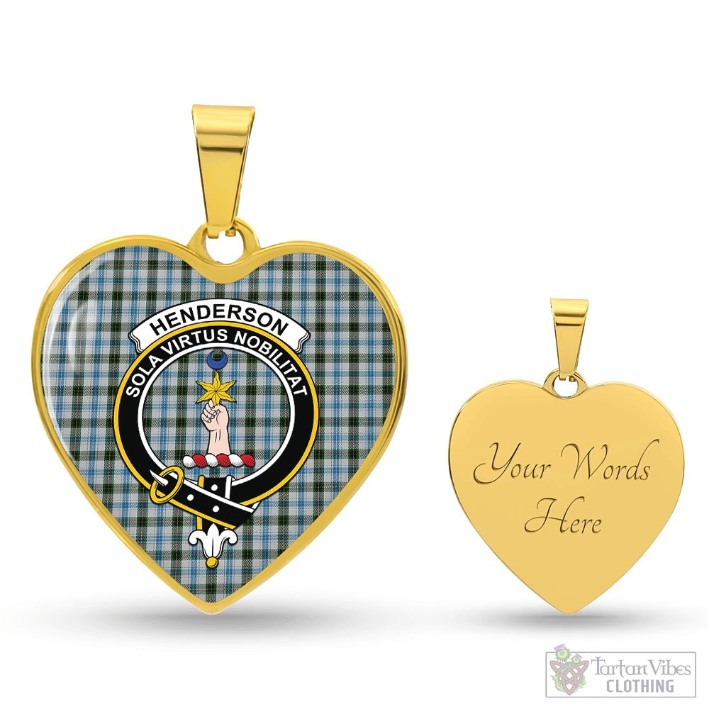 Tartan Vibes Clothing Henderson Dress Tartan Heart Necklace with Family Crest