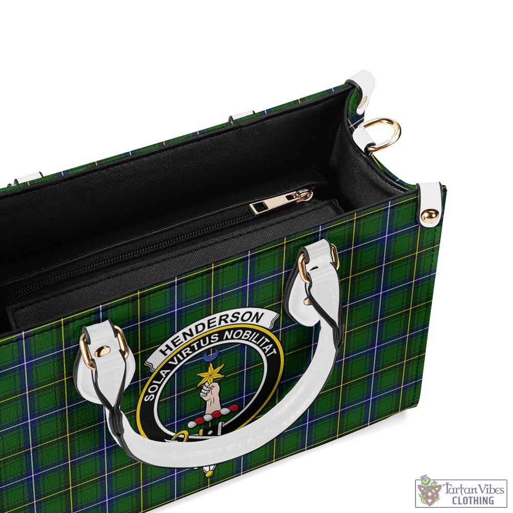 Tartan Vibes Clothing Henderson Modern Tartan Luxury Leather Handbags with Family Crest