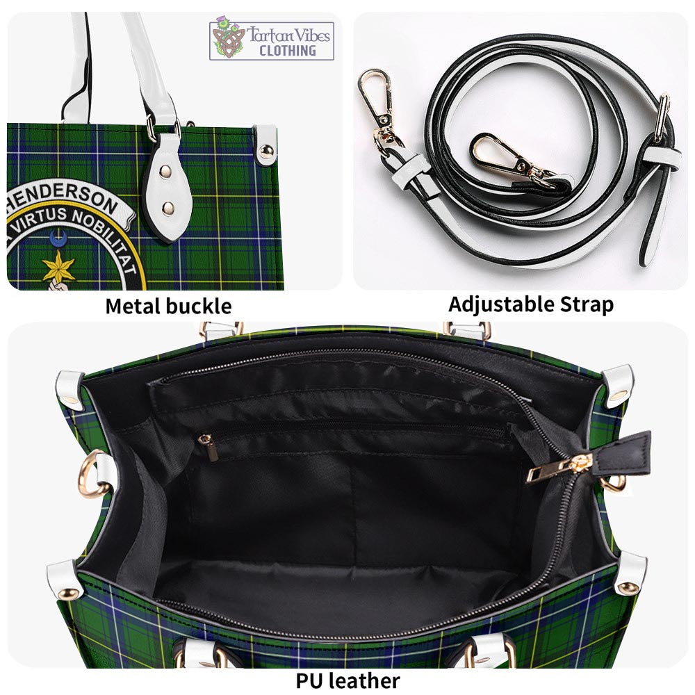 Tartan Vibes Clothing Henderson Modern Tartan Luxury Leather Handbags with Family Crest