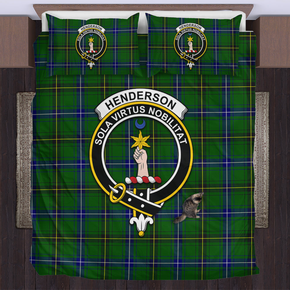 Henderson Tartan Bedding Set with Family Crest US Bedding Set - Tartan Vibes Clothing