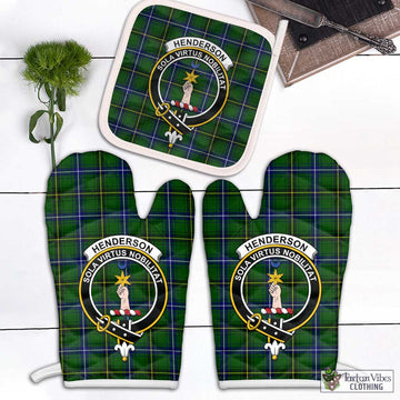 Henderson Tartan Combo Oven Mitt & Pot-Holder with Family Crest