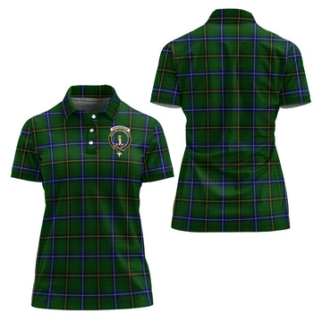 Henderson Tartan Polo Shirt with Family Crest For Women