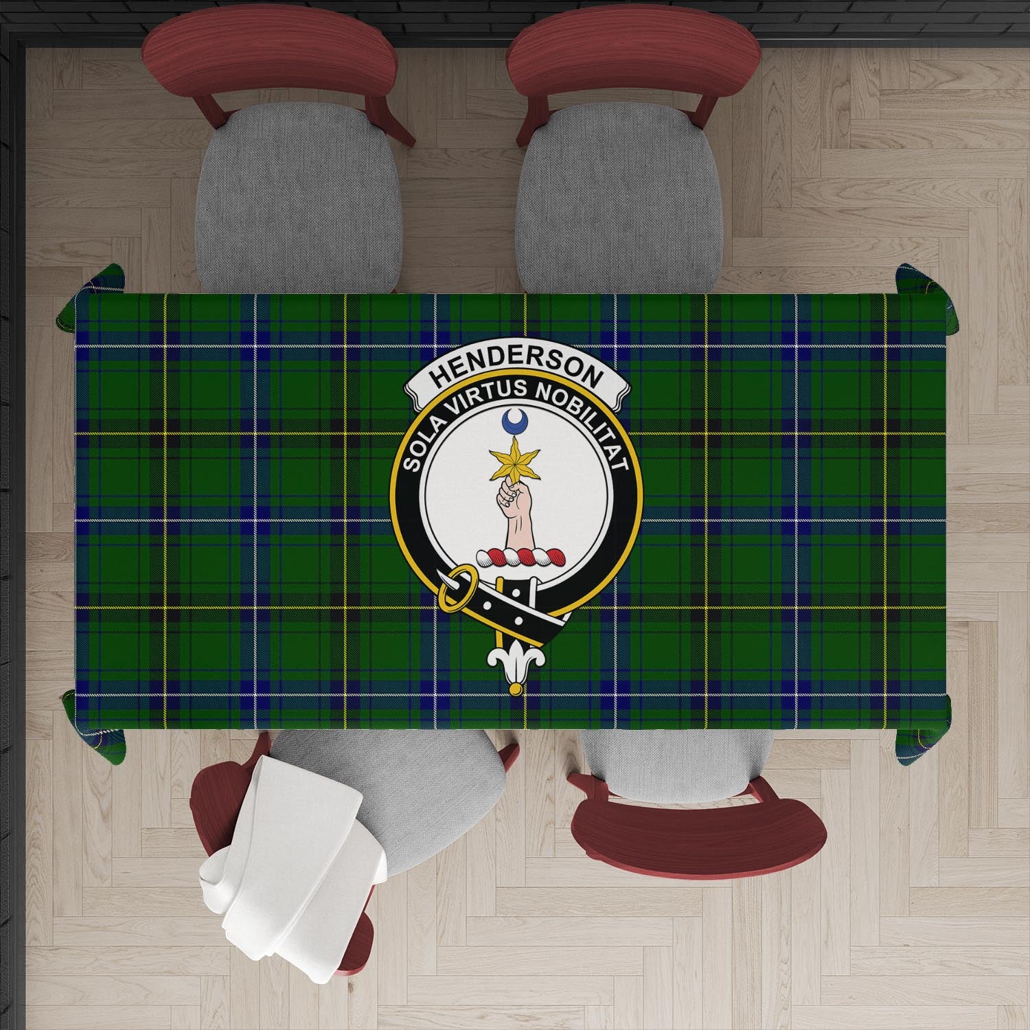 henderson-modern-tatan-tablecloth-with-family-crest