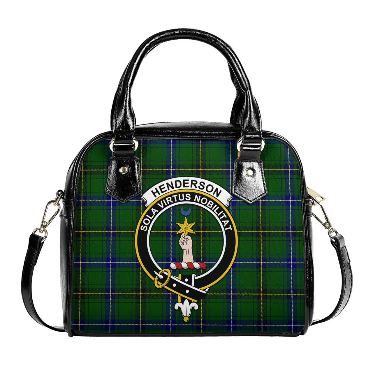 Henderson Modern Tartan Shoulder Handbags with Family Crest One Size 6*25*22 cm - Tartanvibesclothing