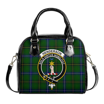 Henderson Tartan Shoulder Handbags with Family Crest