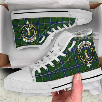 Henderson Tartan High Top Shoes with Family Crest