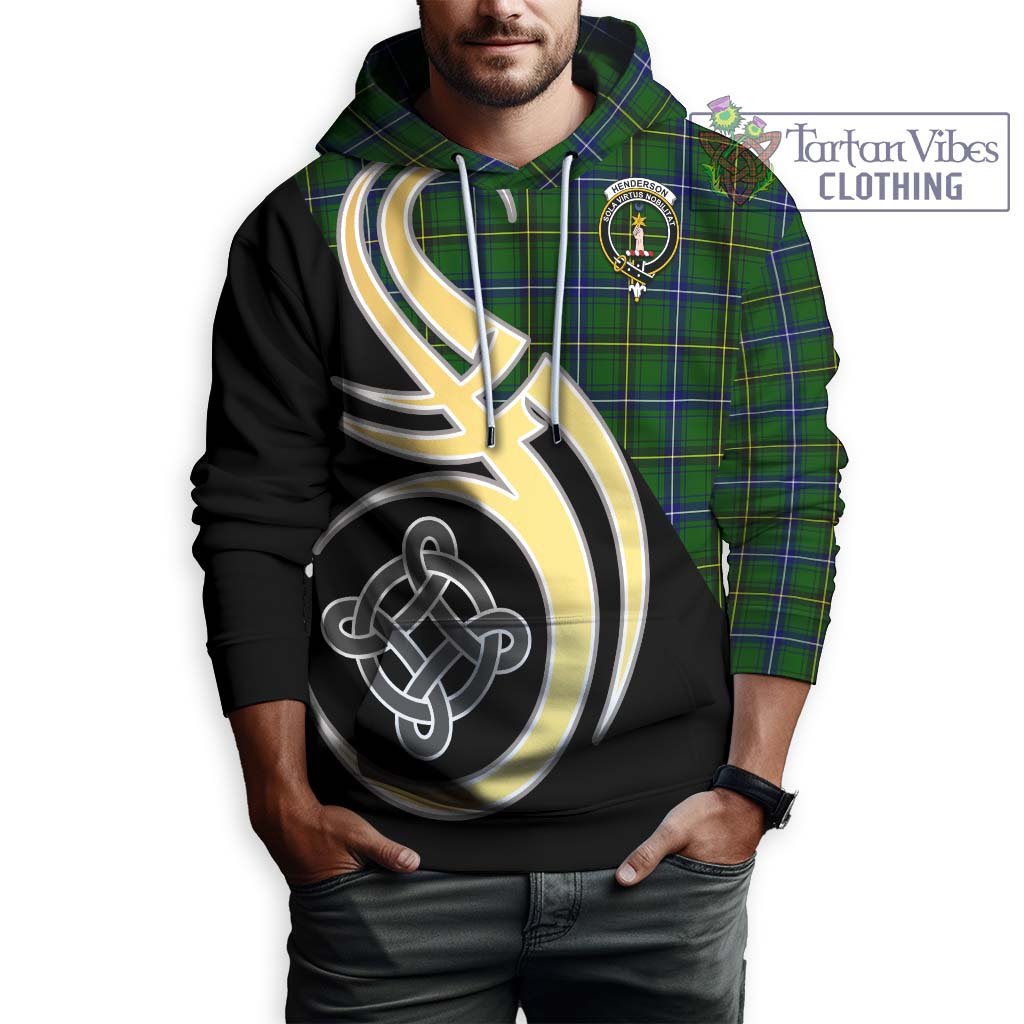 Henderson Tartan Hoodie with Family Crest and Celtic Symbol Style Zip Hoodie - Tartan Vibes Clothing