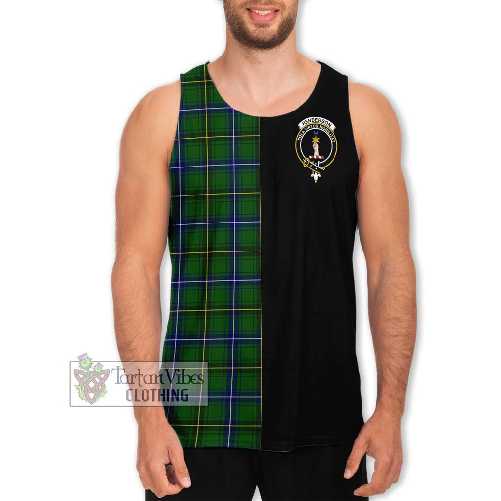 Henderson Tartan Men's Tank Top with Family Crest and Half Of Me Style Men - Tartanvibesclothing Shop