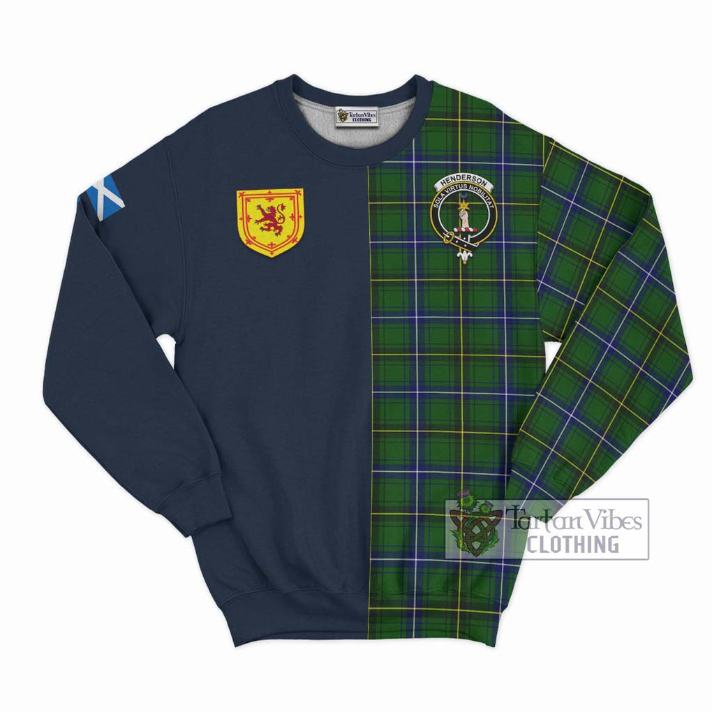 Tartan Vibes Clothing Henderson Modern Tartan Sweatshirt with Scottish Lion Royal Arm Half Style