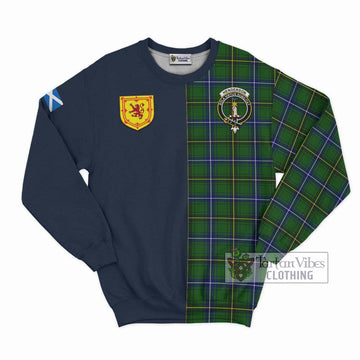 Henderson Tartan Sweatshirt Alba with Scottish Lion Royal Arm Half Style