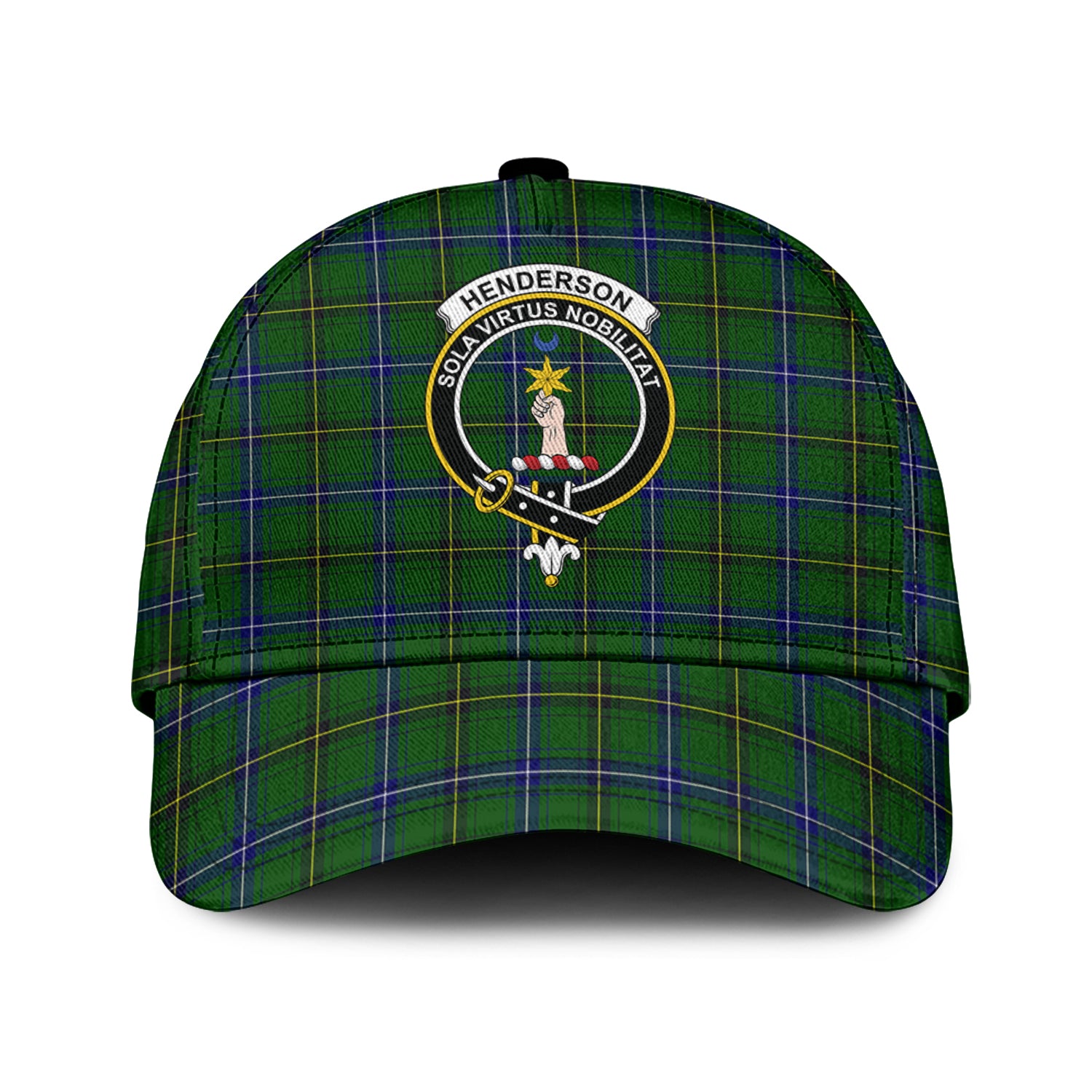 Henderson Tartan Classic Cap with Family Crest Classic Cap Universal Fit - Tartan Vibes Clothing