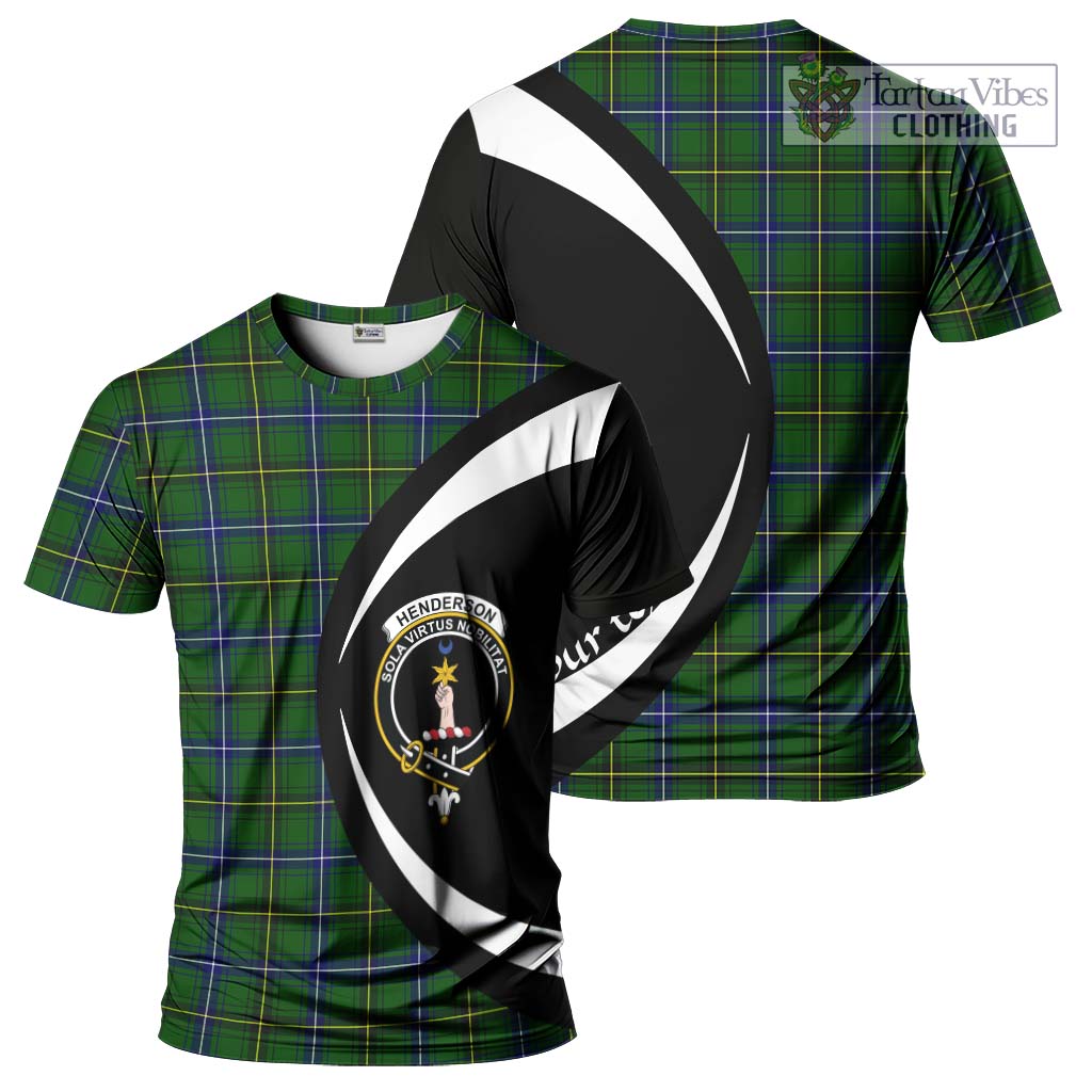 Tartan Vibes Clothing Henderson Modern Tartan T-Shirt with Family Crest Circle Style