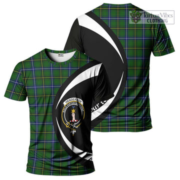 Henderson Tartan T-Shirt with Family Crest Circle Style