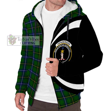 Henderson Tartan Sherpa Hoodie with Family Crest Circle Style