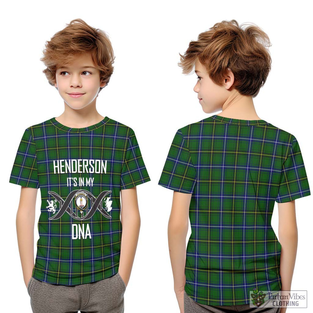 Henderson Tartan Kid T-Shirt with Family Crest DNA In Me Style Youth XL Size14 - Tartanvibesclothing Shop