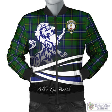 Henderson Tartan Bomber Jacket with Alba Gu Brath Regal Lion Emblem