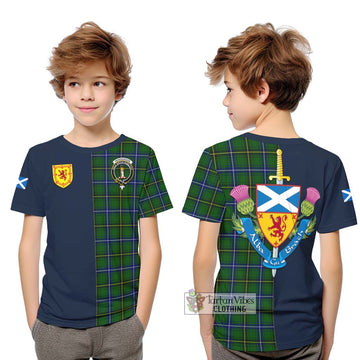 Henderson Tartan Kid T-Shirt Alba with Scottish Lion Royal Arm Half Style