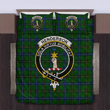 Henderson Tartan Quilt Bed Set with Family Crest