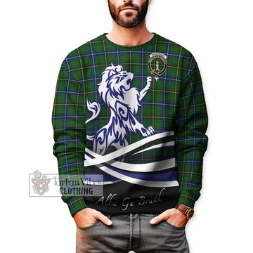 Henderson Tartan Sweatshirt with Alba Gu Brath Regal Lion Emblem