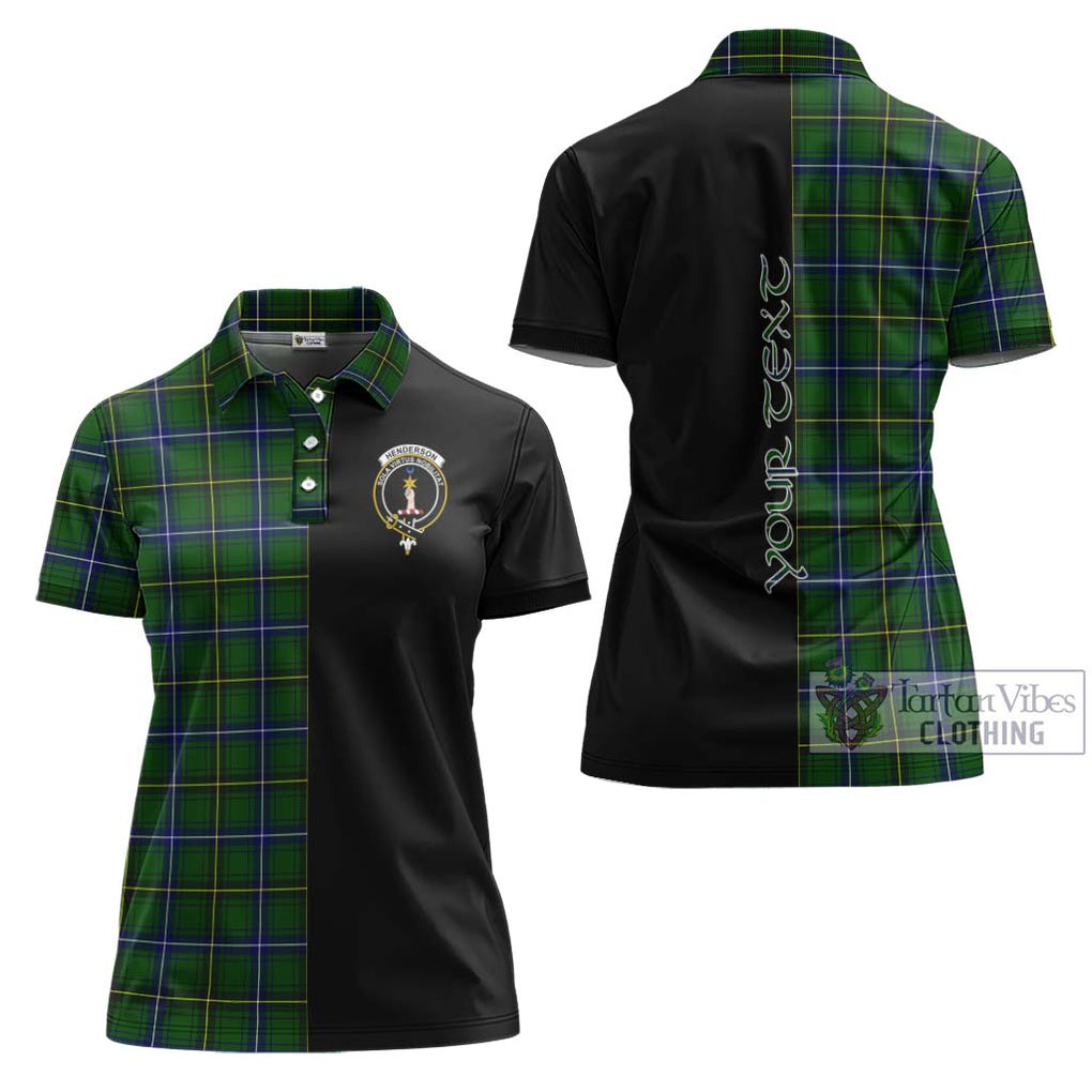 Henderson Tartan Women's Polo Shirt with Family Crest and Half Of Me Style Women - Tartanvibesclothing Shop