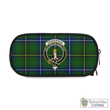 Henderson Tartan Pen and Pencil Case with Family Crest