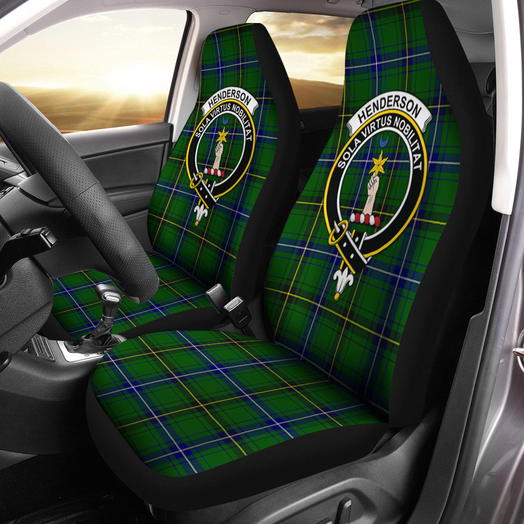 Henderson Modern Tartan Car Seat Cover with Family Crest One Size - Tartanvibesclothing