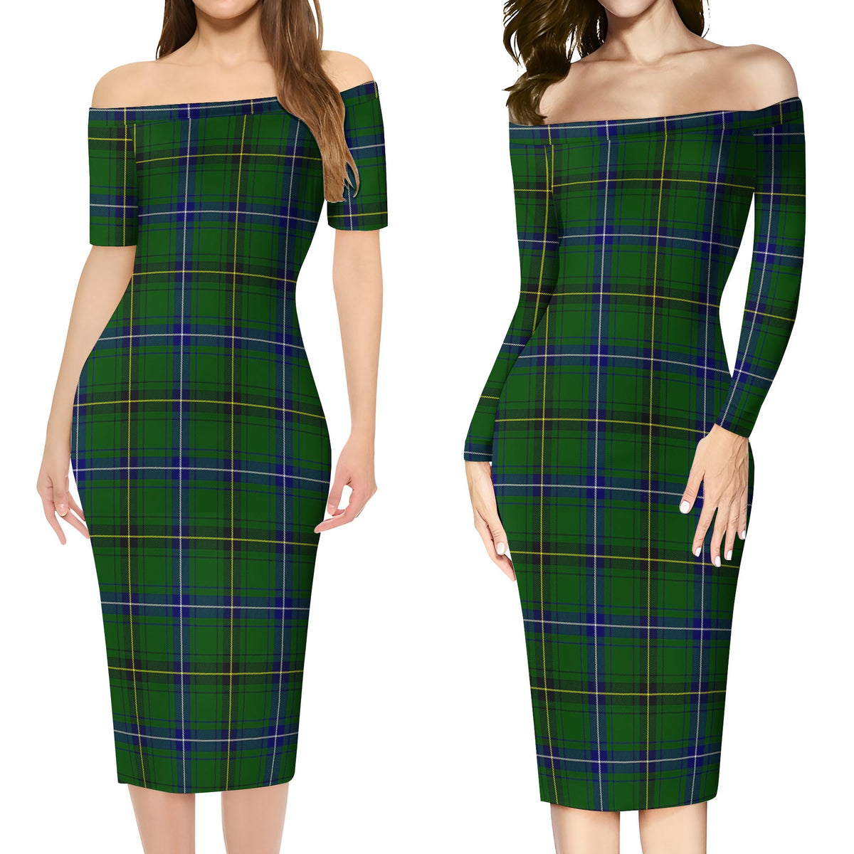 Henderson Tartan Off Shoulder Lady Dress Women's Dress - Tartan Vibes Clothing