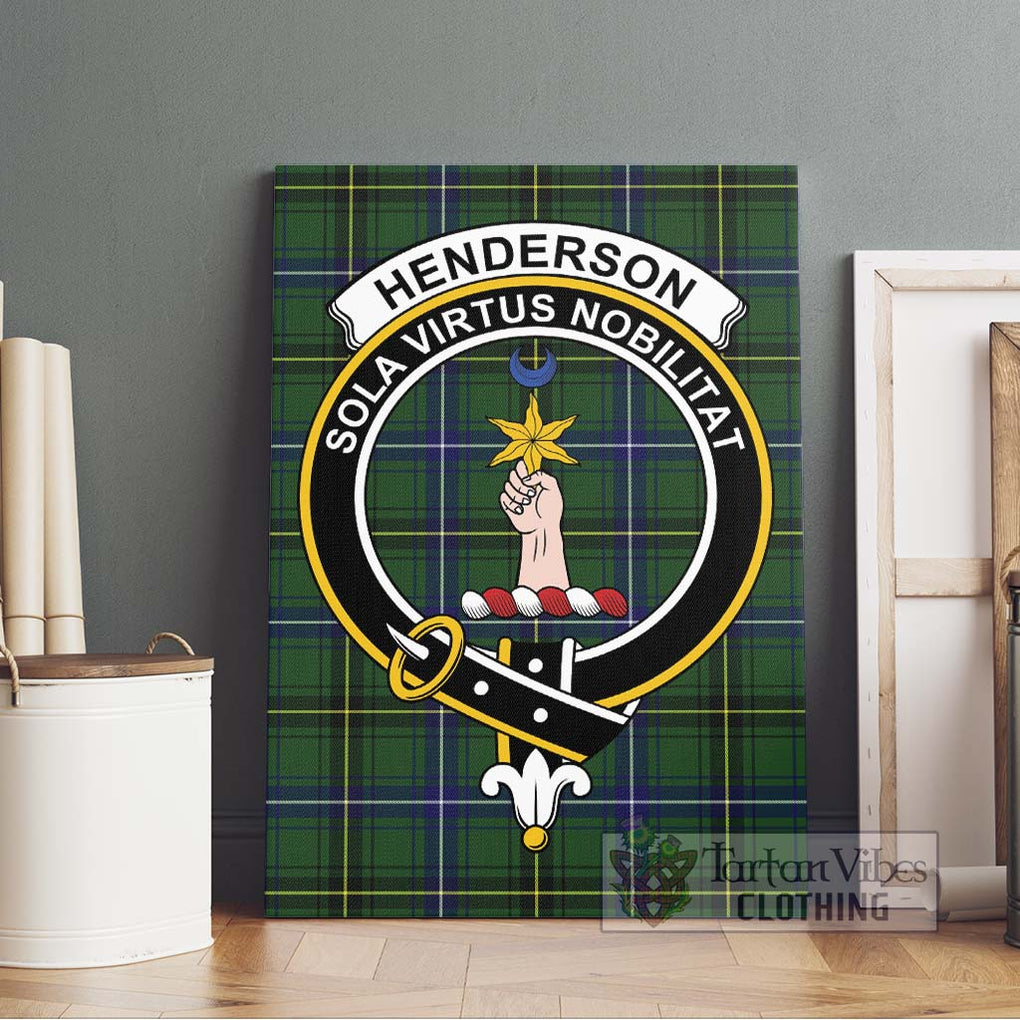 Henderson Tartan Canvas Print Wall Art with Family Crest Without Frame - Tartan Vibes Clothing