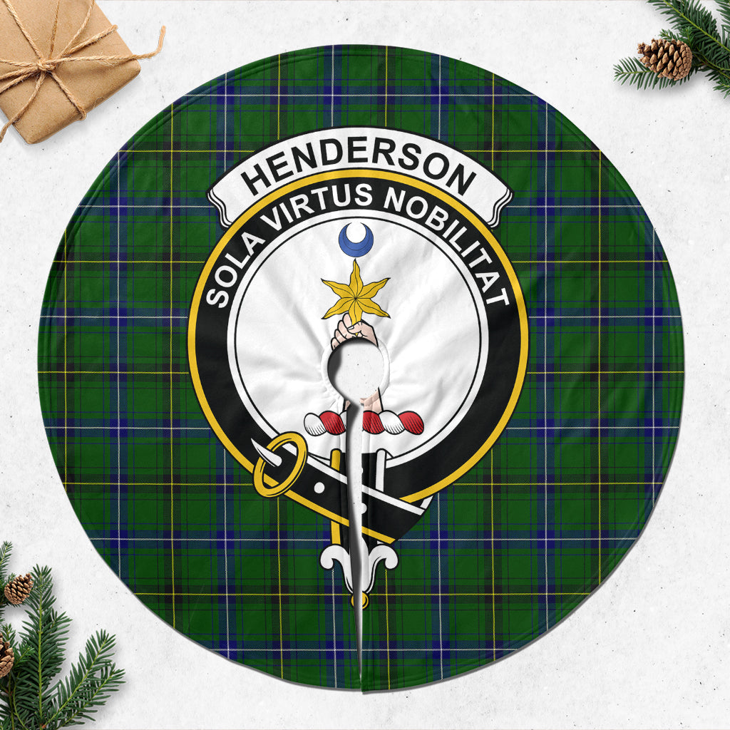 Henderson Modern Tartan Christmas Tree Skirt with Family Crest - Tartanvibesclothing