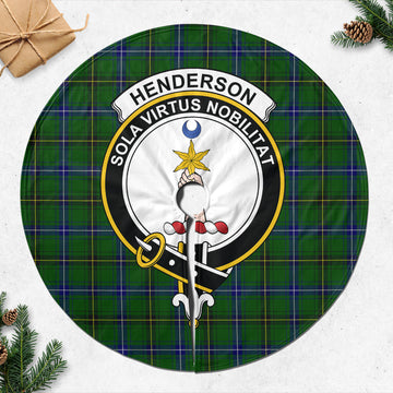 Henderson Tartan Christmas Tree Skirt with Family Crest