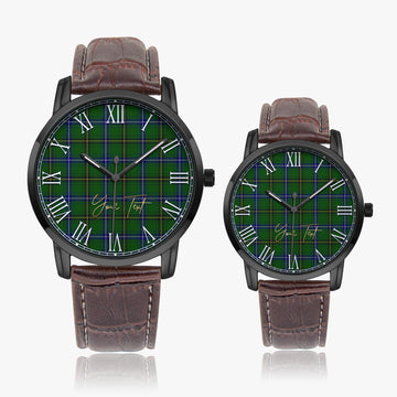 Henderson Tartan Personalized Your Text Leather Trap Quartz Watch