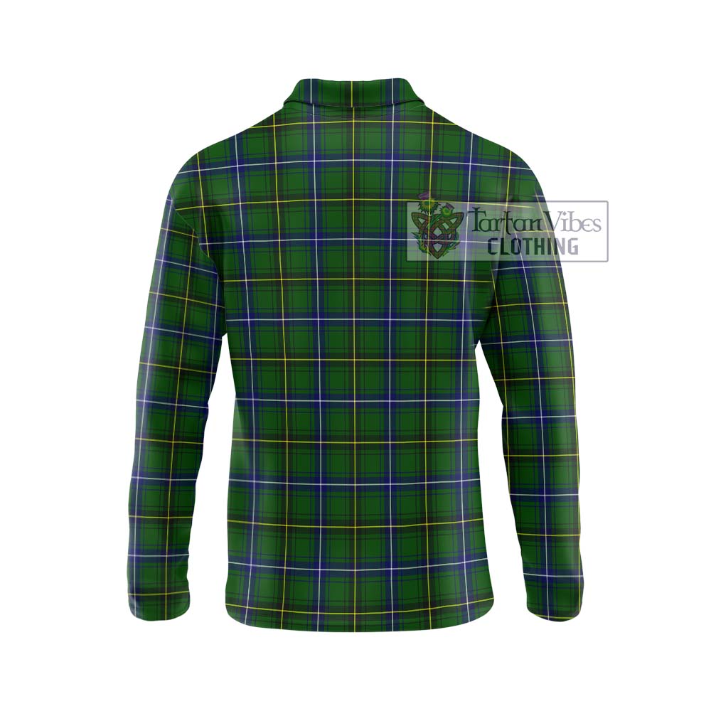 Henderson Tartan Long Sleeve Polo Shirt with Family Crest DNA In Me Style - Tartanvibesclothing Shop