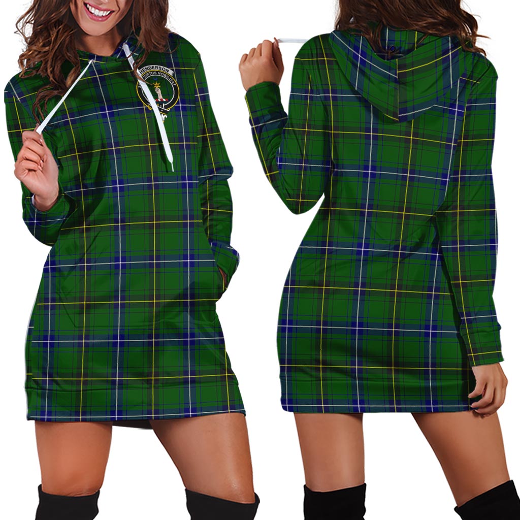 Henderson Tartan Hoodie Dress with Family Crest - Tartan Vibes Clothing