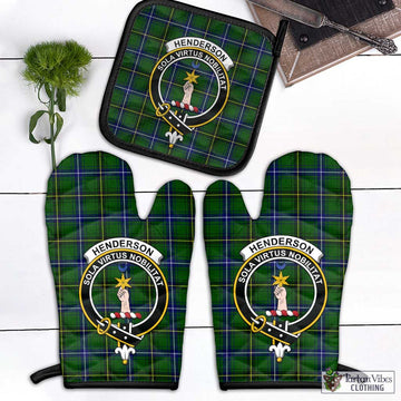 Henderson Tartan Combo Oven Mitt & Pot-Holder with Family Crest