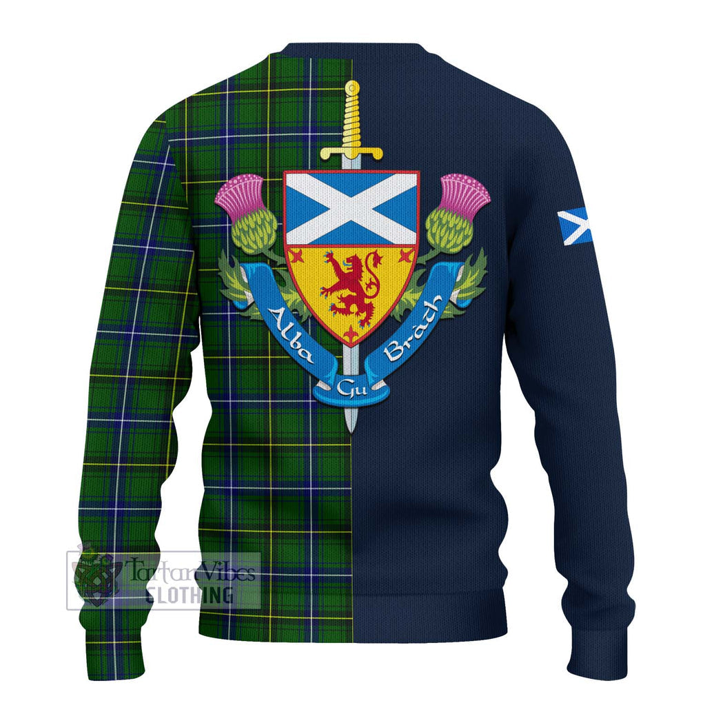 Tartan Vibes Clothing Henderson Modern Tartan Knitted Sweater with Scottish Lion Royal Arm Half Style