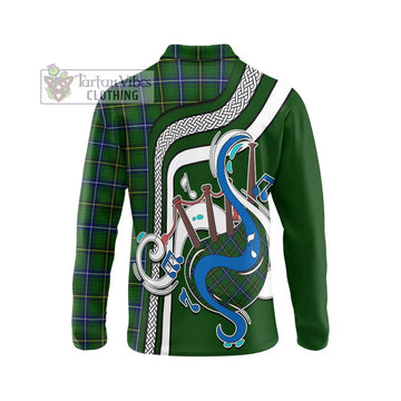 Henderson Tartan Long Sleeve Polo Shirt with Epic Bagpipe Style