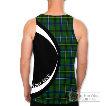 Henderson Tartan Men's Tank Top with Family Crest Circle Style