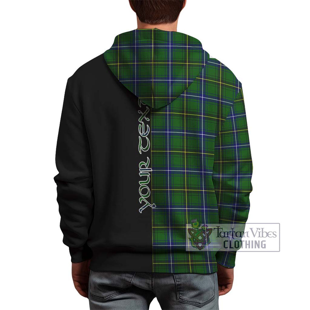 Henderson Tartan Hoodie with Family Crest and Half Of Me Style - Tartanvibesclothing Shop