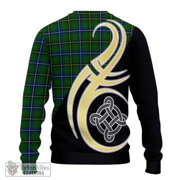 Henderson Tartan Ugly Sweater with Family Crest and Celtic Symbol Style