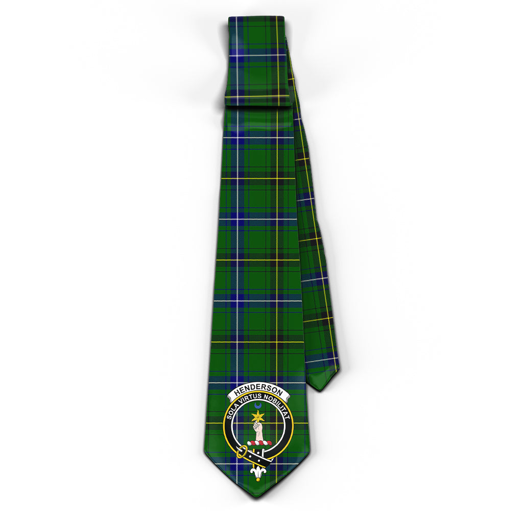 Henderson Tartan Classic Necktie with Family Crest - Tartan Vibes Clothing