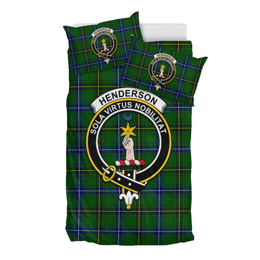 Henderson Tartan Bedding Set with Family Crest - Tartan Vibes Clothing