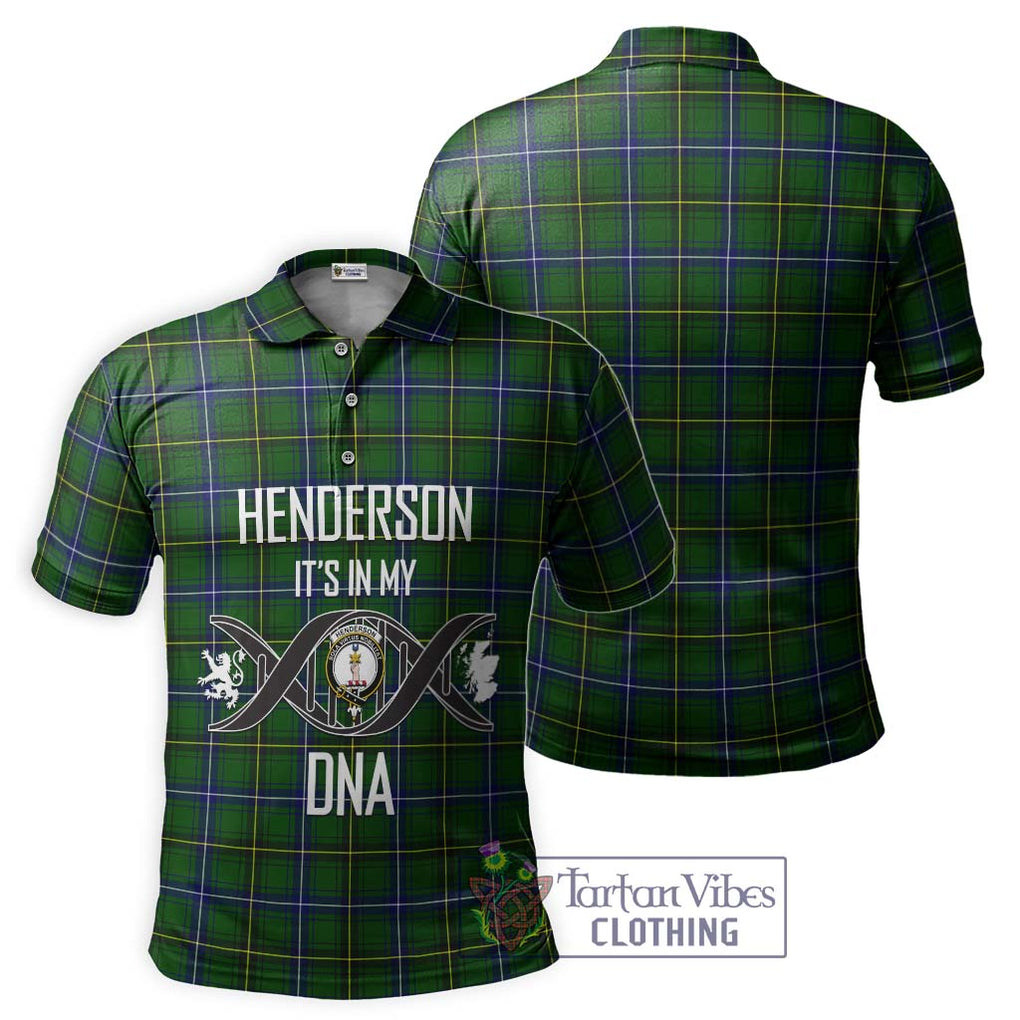 Henderson Tartan Polo Shirt with Family Crest DNA In Me Style - Tartanvibesclothing Shop