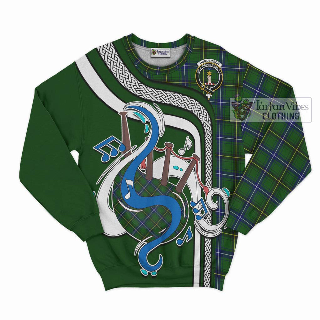 Tartan Vibes Clothing Henderson Modern Tartan Sweatshirt with Epic Bagpipe Style