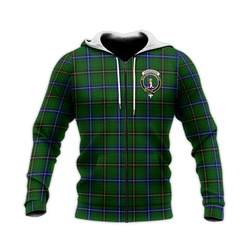 Henderson Tartan Knitted Hoodie with Family Crest