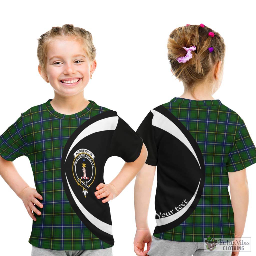 Henderson Tartan Kid T-Shirt with Family Crest Circle Style - Tartan Vibes Clothing