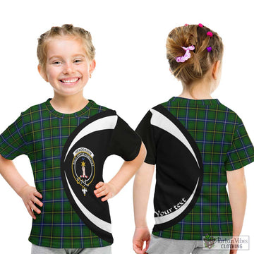 Henderson Tartan Kid T-Shirt with Family Crest Circle Style