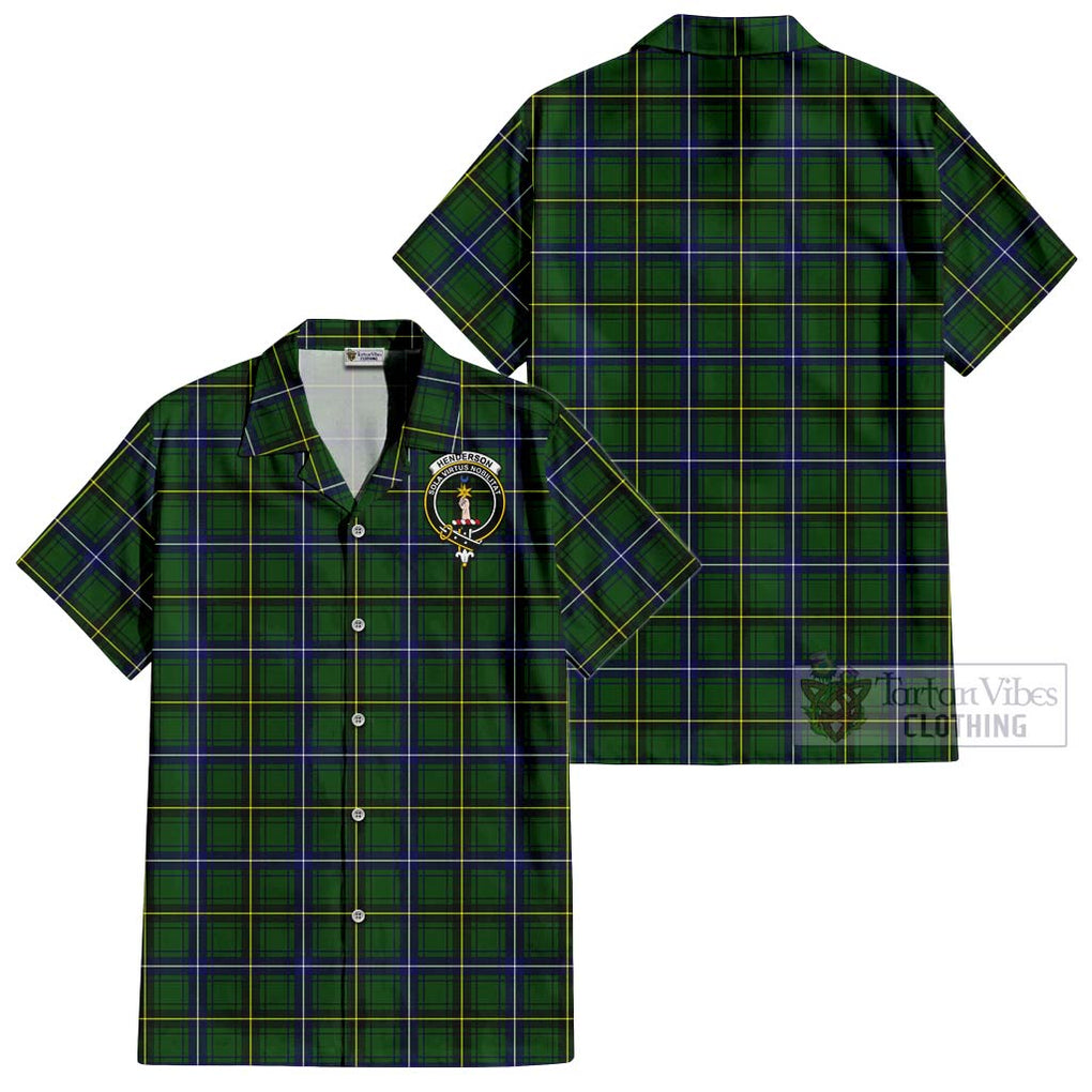 Henderson Tartan Cotton Hawaiian Shirt with Family Crest Kid - Tartan Vibes Clothing