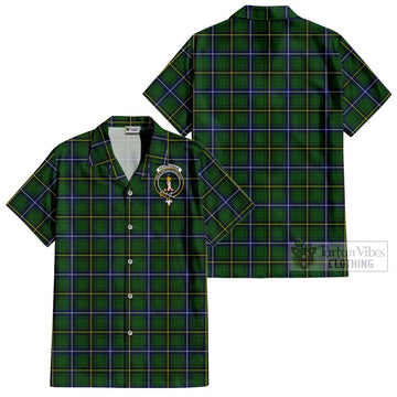 Henderson Tartan Cotton Hawaiian Shirt with Family Crest