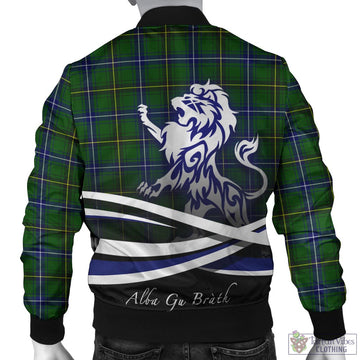 Henderson Tartan Bomber Jacket with Alba Gu Brath Regal Lion Emblem