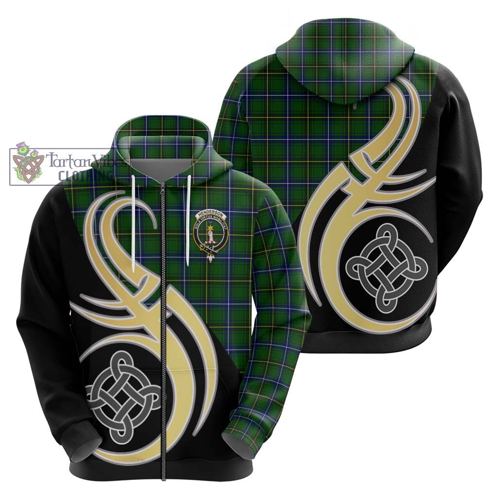 Henderson Tartan Hoodie with Family Crest and Celtic Symbol Style - Tartan Vibes Clothing